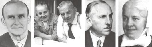 Paul Waurich, Käthe und Walther Geyer, Ernst Gerlach und Schwester Vera Strunz
